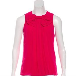 Ted Baker Sleeveless Bow Drape Top, Lipstick Pink